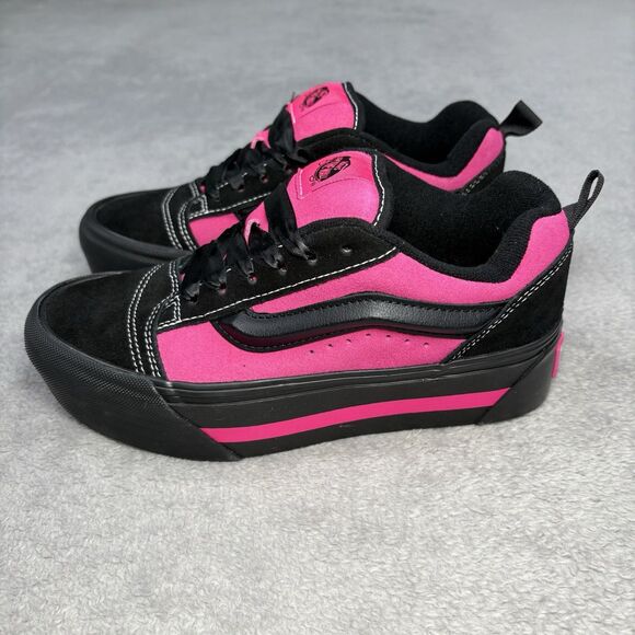 New Vans Knu Stack Skool Shoe Black Pink Stackform 44 mm Size 7 Platform NWOB - Picture 1 of 8